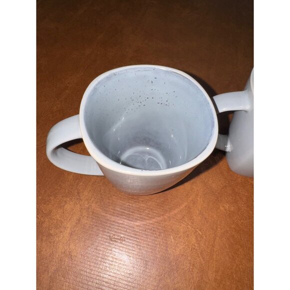 Set Of 2 Soho Lounge Ceramic Mugs With Speckled Interior In Light Blue & White - Picture 4 of 7